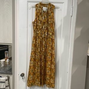 Anthropologie Gold Midi Dress